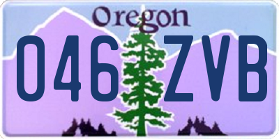 OR license plate 046ZVB