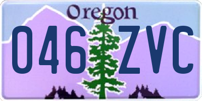 OR license plate 046ZVC