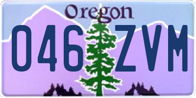 OR license plate 046ZVM