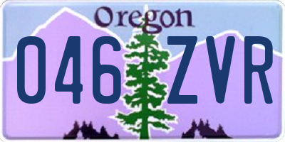 OR license plate 046ZVR