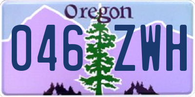 OR license plate 046ZWH