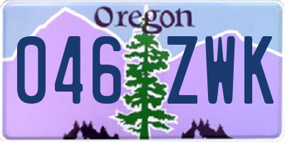 OR license plate 046ZWK