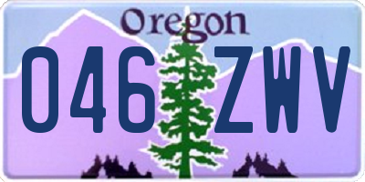 OR license plate 046ZWV
