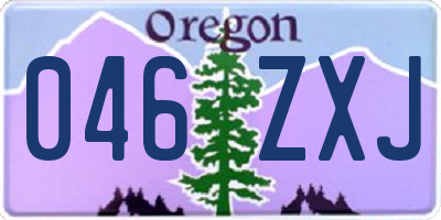 OR license plate 046ZXJ