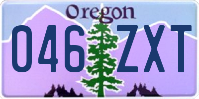 OR license plate 046ZXT