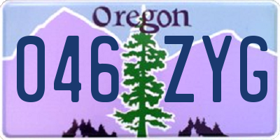 OR license plate 046ZYG