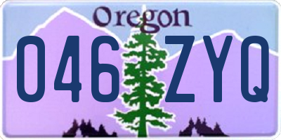 OR license plate 046ZYQ