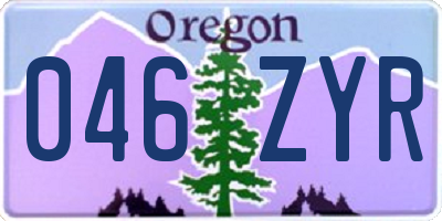 OR license plate 046ZYR