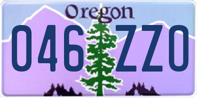 OR license plate 046ZZO