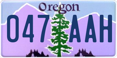 OR license plate 047AAH