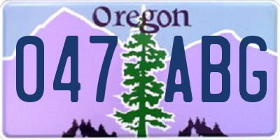 OR license plate 047ABG