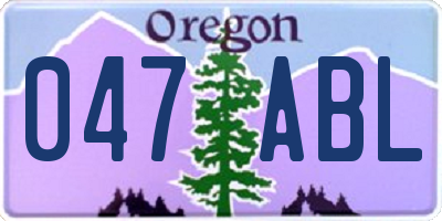 OR license plate 047ABL