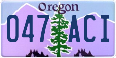 OR license plate 047ACI