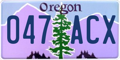 OR license plate 047ACX