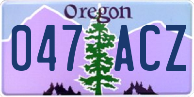 OR license plate 047ACZ
