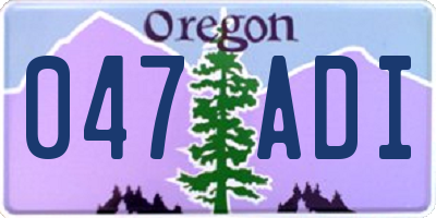 OR license plate 047ADI