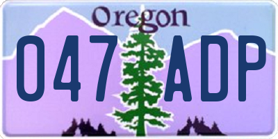 OR license plate 047ADP