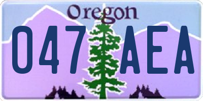 OR license plate 047AEA