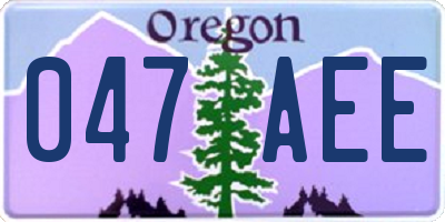 OR license plate 047AEE