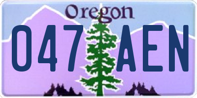 OR license plate 047AEN