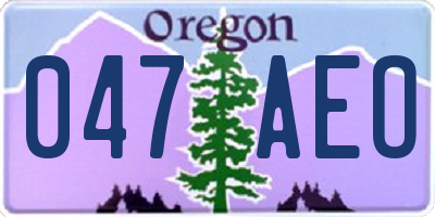 OR license plate 047AEO