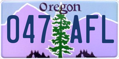 OR license plate 047AFL