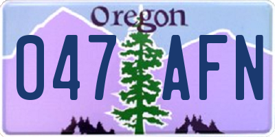 OR license plate 047AFN