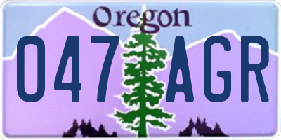 OR license plate 047AGR