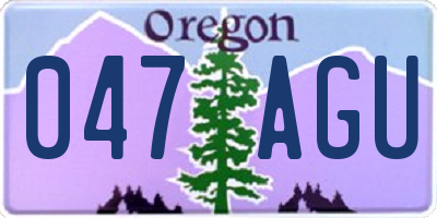 OR license plate 047AGU