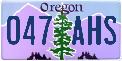 OR license plate 047AHS