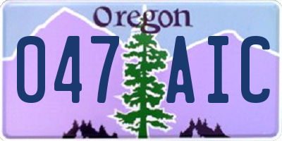 OR license plate 047AIC