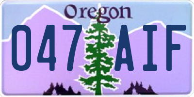 OR license plate 047AIF