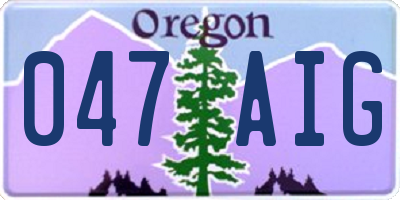 OR license plate 047AIG