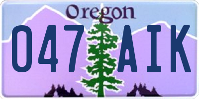 OR license plate 047AIK