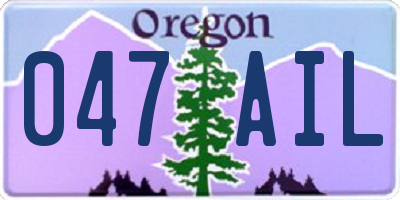 OR license plate 047AIL
