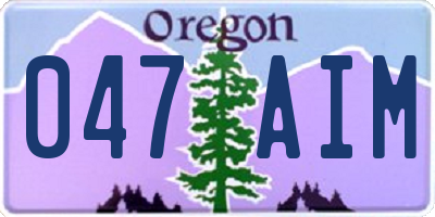 OR license plate 047AIM