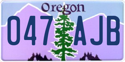 OR license plate 047AJB