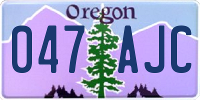 OR license plate 047AJC