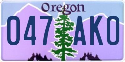 OR license plate 047AKO