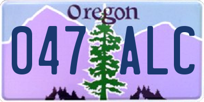 OR license plate 047ALC