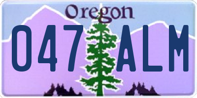 OR license plate 047ALM