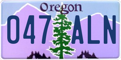 OR license plate 047ALN
