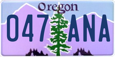 OR license plate 047ANA