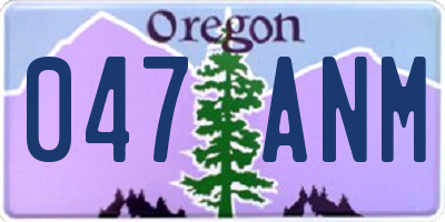 OR license plate 047ANM