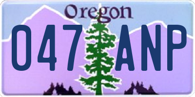 OR license plate 047ANP
