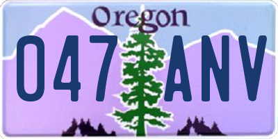 OR license plate 047ANV