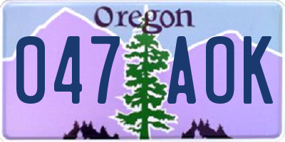 OR license plate 047AOK