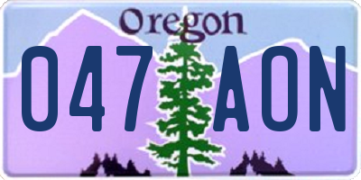 OR license plate 047AON
