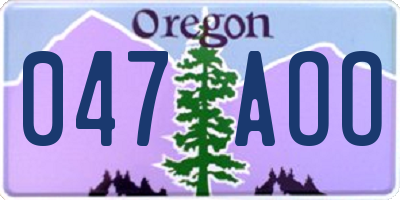 OR license plate 047AOO