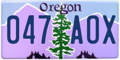 OR license plate 047AOX